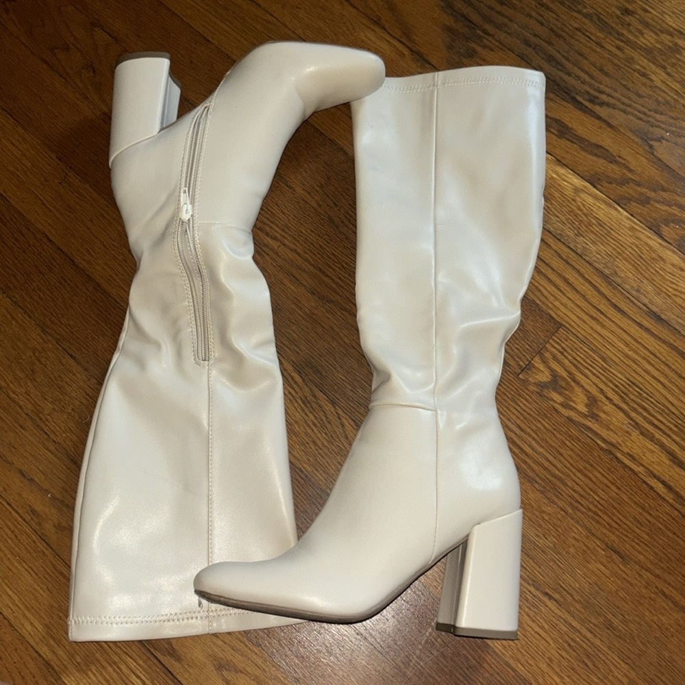 Madden girl block-heel high knee stretch boots in size 7!